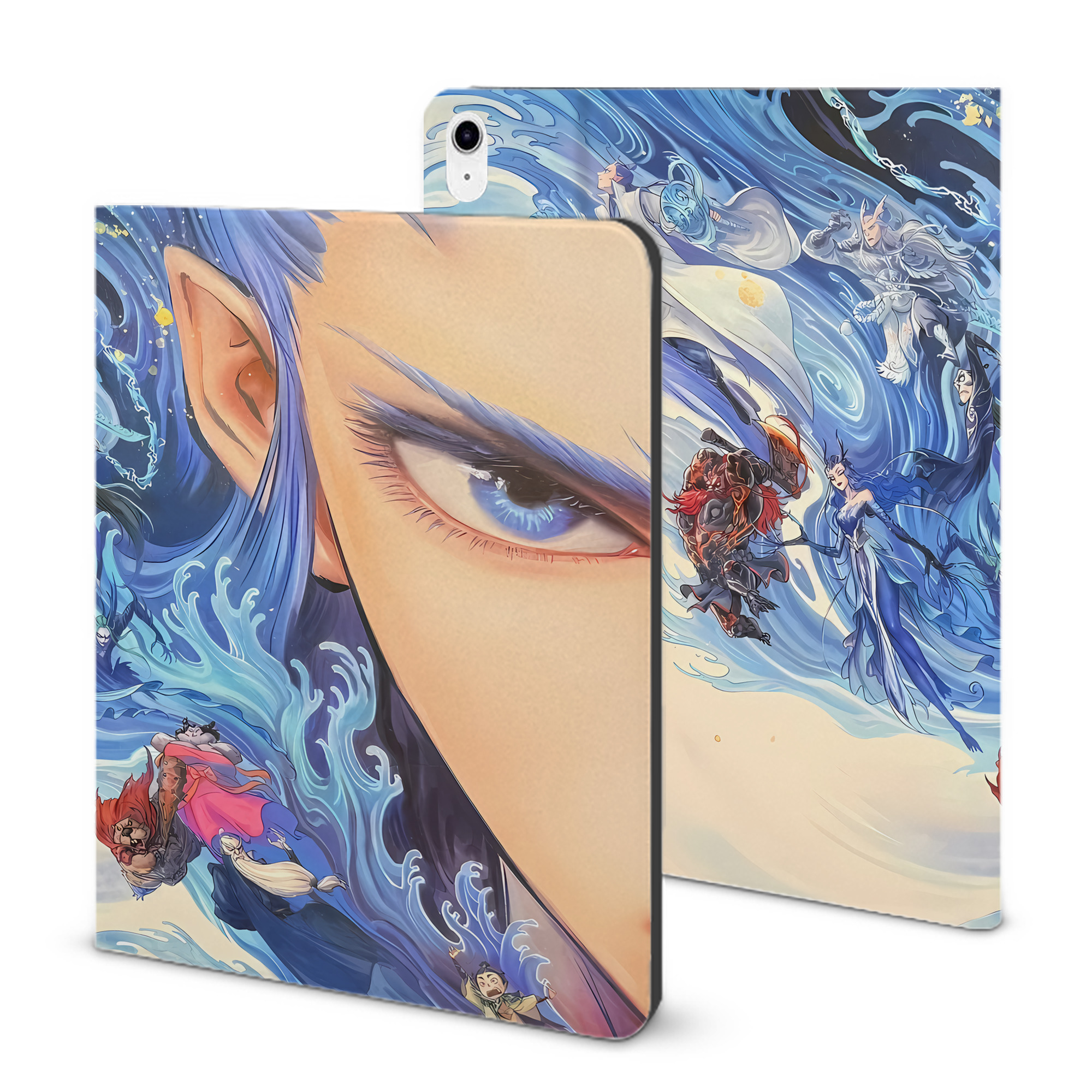 （画像用） Ne Zha 2 ナタ 魔童の大暴れ IPad ケース ブック型 PUレザー TPU 耐衝撃 軽量 薄型 ペン収納なし 全面保護 IPad 各モデル対応